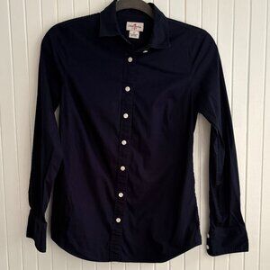 J. Crew Haberdashery Navy Blue Cotton Button Down